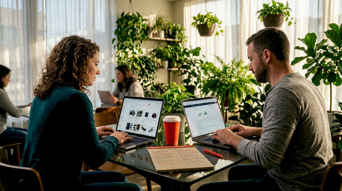 Professionals comparing cannabis marketplace options