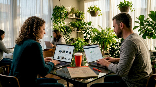 Professionals comparing cannabis marketplace options