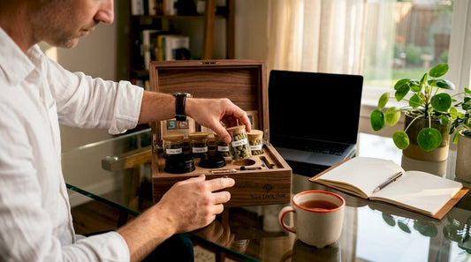 Adult opening premium cannabis humidor box at home